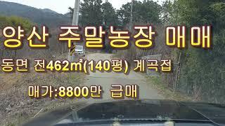 *양산 토지매매/동면 부동산 매매 주말농장지 급매/경남일원 땅 파실분 사실분 상담환영 T)055-363-0015