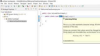 Java Hello World Example in Eclipse