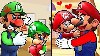 Baby Luigi Sad Story - The Rich & Poor Life Of Two Mario and Luigi Families - Super Mario Animation