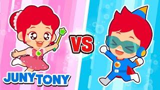 Pink vs. Blue | What Is Your Favorite Color? | Color Songs for Kids | JunyTony