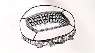 How to draw Football Stadium - Very Easy - SHN Best Art