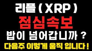 [리플코인] 점심속보 ! 밥이 넘어갑니까 ? 다음주 이렇게 움직입니다 !  (불독코인,비트코인,급등코인,코인단타)