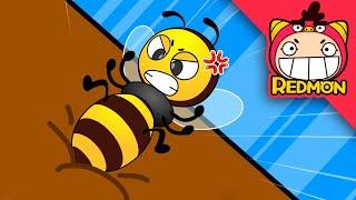 Watch Out for Bees! | Safety Man | 4K cartoon | REDMON