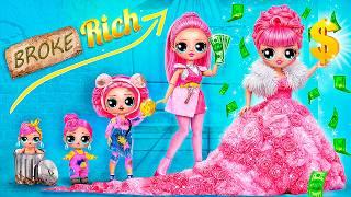 LOL Growing Up from Broke to Rich! LOL OMG DIYs & Doll Crafts