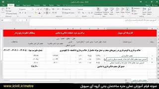 آموزش متره و برآورد ساختمان بتنی قسمت اول