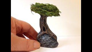 How To Sculpt A Miniature Tree In Air Dry Clay - Detailed Tutorial - Beginners Welcome