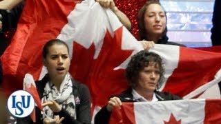 Maple Leaf was always with Team Canada at the Kiss and Cry at the ISU World Team Trophy 2012