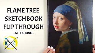 Flame Tree Sketchbook Flip Through - no talking | KALLERHULT CREATIONS