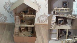 Building a house for chickens from hard paper | بناء بيت للدجاج من الورق الصلب