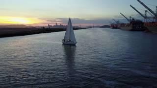 Drone footage of sailing the Oakland/Alameda Estuary