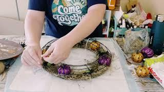 Dollar tree Halloween wreath frame decor