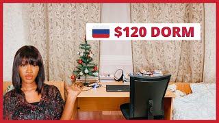 STUDENT HOSTEL IN RUSSIA; CLean my $120 RUDN dorm with me #vlogmas 14