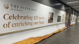 The Perth Mint celebrates 125th anniversary with Aggressive Advertising at Perth Train Station.