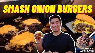 EATING SMASH BURGERS WITH ONION Oklahoma Style @ Eat at ROBS and an ACAI BOWL | Sydney Vlog Mukbang