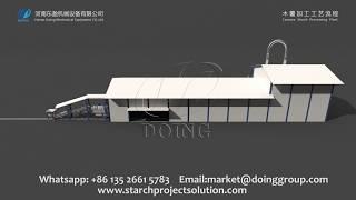 Complete cassava starch processing machine full view 3D video