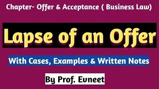 Lapse of an Offer | lapse of offer indian contract act