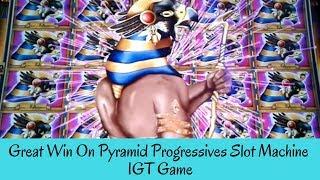 GREAT WIN ON PYRAMID PROGRESSIVES SLOT MACHINE - IGT GAME - SunFlower Slots