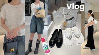 Vlog 프라다 쪼리 샌들 언박싱 드래곤디퓨전 로잔나 언박싱 | 로에베 라피아백 폰트백 구경| 얼룩 제거제 추천 🫧 | 여름 신상 코디 + 애정하는 근교카페 