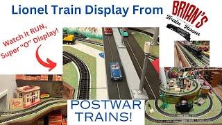 Postwar Lionel Display style Layout.  Running toy Trains.  Super O Track