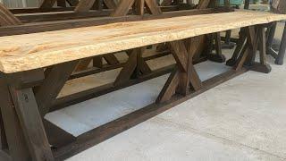 Building live edge farmhouse benches