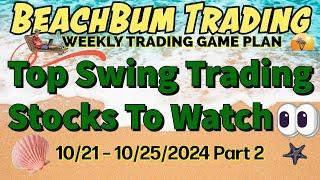 Top Swing Trading Stocks to Watch  | 10/21 – 10/25/24 | SIRI YINN PERI SLP SSTK IMOS CELH & More