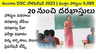 DSC Notification 2023 Telangana Detailed Information