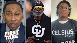 FIRST TAKE | Travis Hunter tells Stephen A.: Deion Sanders is SPECIAL! Deserving Coach of the Year