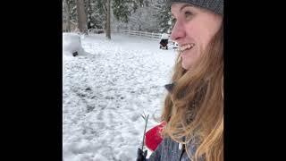 Farm kids explore the frozen pond with the ducks and kitten!