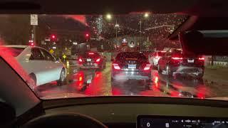 Tesla Night Drive| Rainy  Downtown LA| World Famous Griffith Observatory (ASMR) (POV)