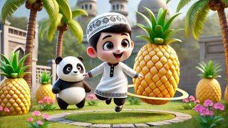  Muslim Panda's Pineapple Harvest Song for Kids!  | Fun & Educational!