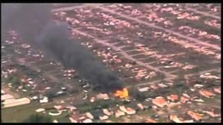 Raw: House Burns After Massive Oklahoma Tornado