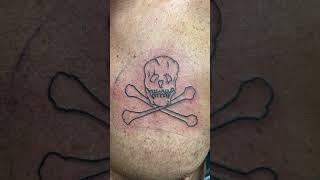 Simple skull and bones tattoo #tattoo #skullandbones #skulltattoo #patchwork