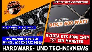 Nvidia RTX 5090 with monster chip + 600 watts | AMD 9070 XT as fast as RTX 4080S | Ryzen 9950X3D ...