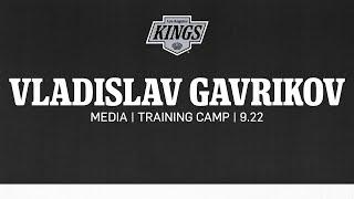 Defenseman Vladislav Gavrikov | 09.22 LA Kings Training Camp | Media Availability