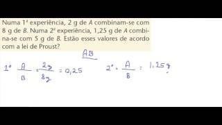 [Química] Lei de Proust - Exercício