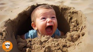 BEACH BABY Crying with Their Trouble Moment #2 - Funny Baby Videos | Just Funniest