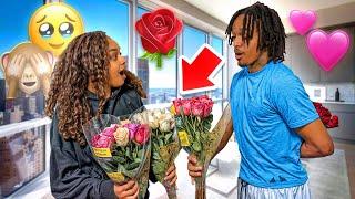 I RANDOMLY BROUGHT MY CRUSH FLOWERS TO GET HER REACTION  VLOGMASDAY 11