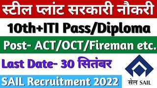 SAIL सरकारी नौकरी 2022, Rourkela Steel Plant Recruitment 2022, ITI Govt Jobs 2022