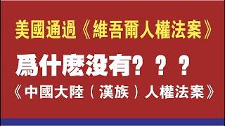 美国通过《维吾尔人权法案》。为什么没有《中国大陆（汉族）人权法案》？2020.05.15NO340#维吾尔人权法案