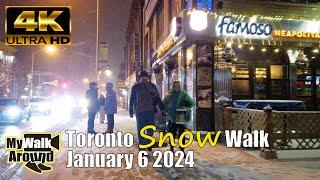 Toronto snow walk on Bloor St and koreatown