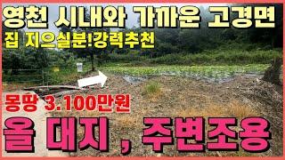 속보! 영천 싼땅 찾아드렸습니다.주택 지으실분 들어얹혀있어 멋진 매물입니다