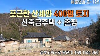 [고-125] 포근한 산세와 400평 토지, 신축급주택 + 구옥 모두 드려요! /경부고속도로 활천IC 차량 15분