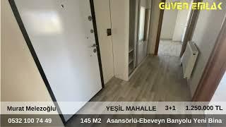 YEŞİL MAHALLE YENİ BİNA SATILIK 3+1