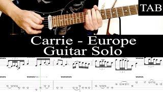 CARRIE - Europe: SOLO guitar cover + TAB