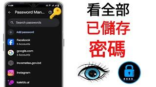 如何查看手機上儲存的密碼 ||如何知道您的Google帳戶中保存的所有密碼