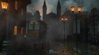 Victorian London Ambience | Foggy Victorian Era Night With Rain Sounds, Horses, Church Bell