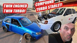 Twin Engined Starlet and  Compound Turbo Starlet are Insane!  We meet the Camp Dogs from Darwin