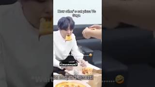 How others eat pizza VS how Suga eat pizza  He's so cute  #bts #Suga