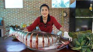 Cooking with Sreypov: '' Big river fish I cooking with my local style - 2 recipes with big fish