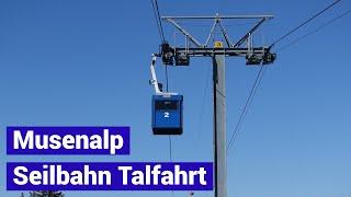 Musenalp Luftseilbahn Talfahrt Seilbahn téléphérique cable car Switzerland